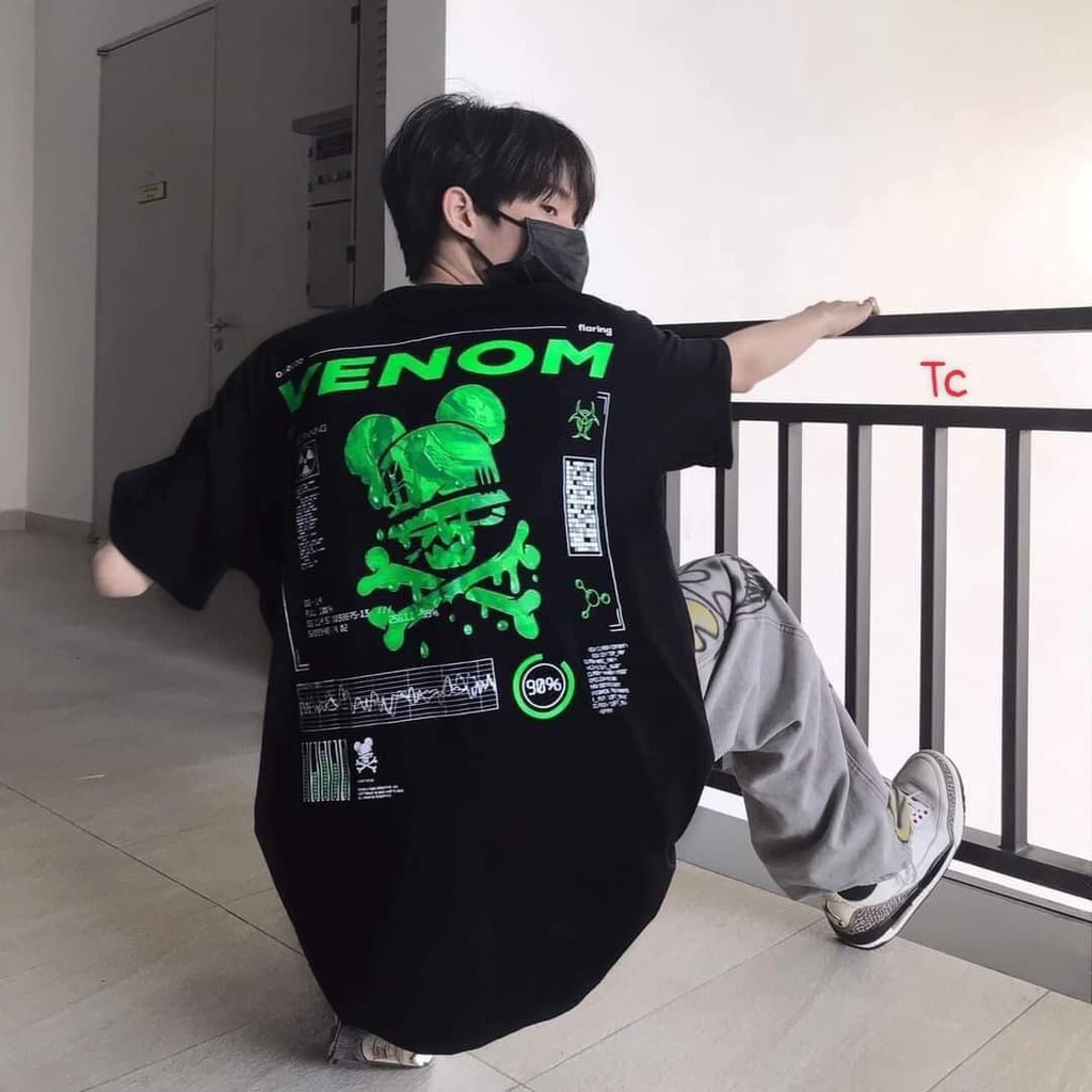 Áo Thun Đen Venom Unisex 🦋 Áo Phông Nam Nữ Cộc Tay Dáng Rộng 🦋
