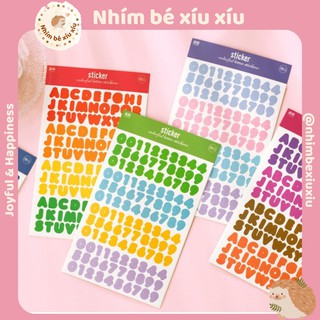 2 tấm sticker chữ cái/số đếm colorful letter nhiều màu sắc infeel.me VT02