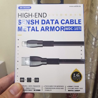 Cáp Sạc Cao Cấp Sạc Nhanh Iphone Ipad Đầu Bọc Kẽm Dây Bện Siêu Bền Cáp Lightning WDC -107i Chính Hãng HÀNG LOẠI 1