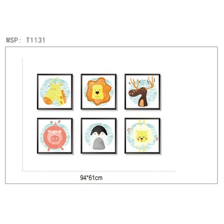 Decal 6 khung ảnh con vật ngộ nghĩnh