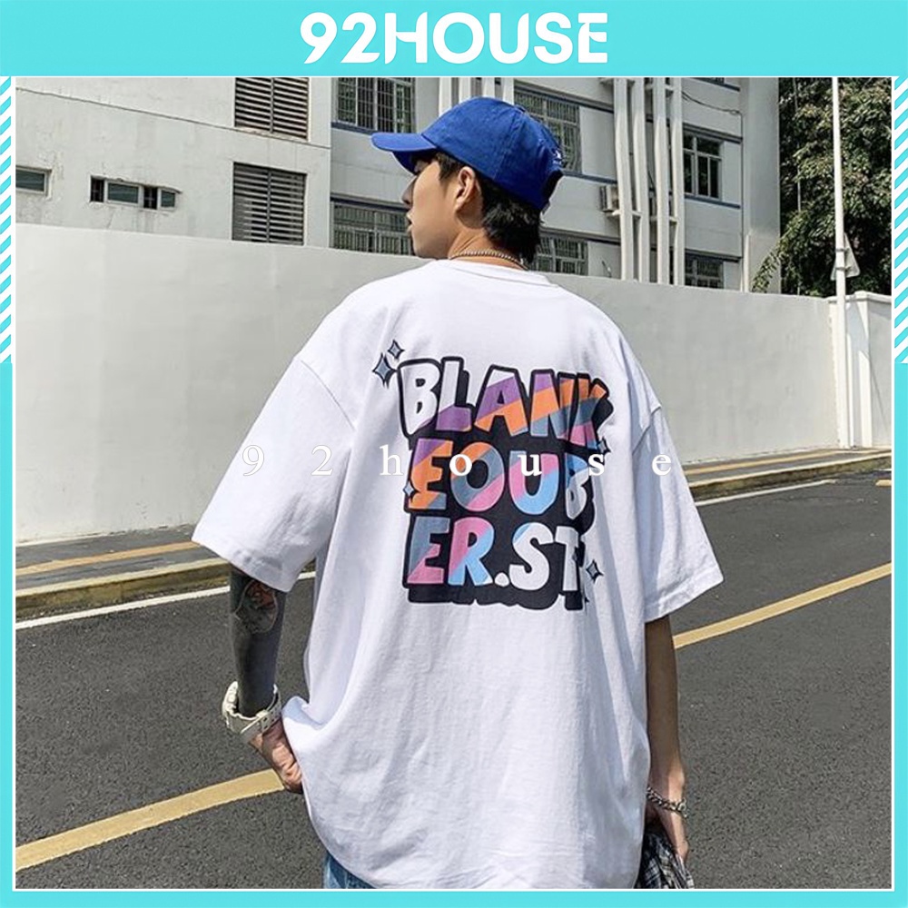 Áo phông rộng UNISEX chữ cầu vồng Freesize phom rộng tay lỡ 92HOUSE