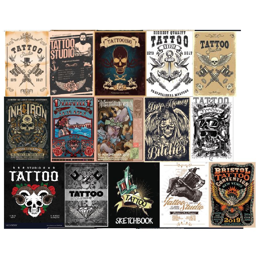 Giấy dán tường, tranh dán tường tattoo, tranh dán tường trang trí.