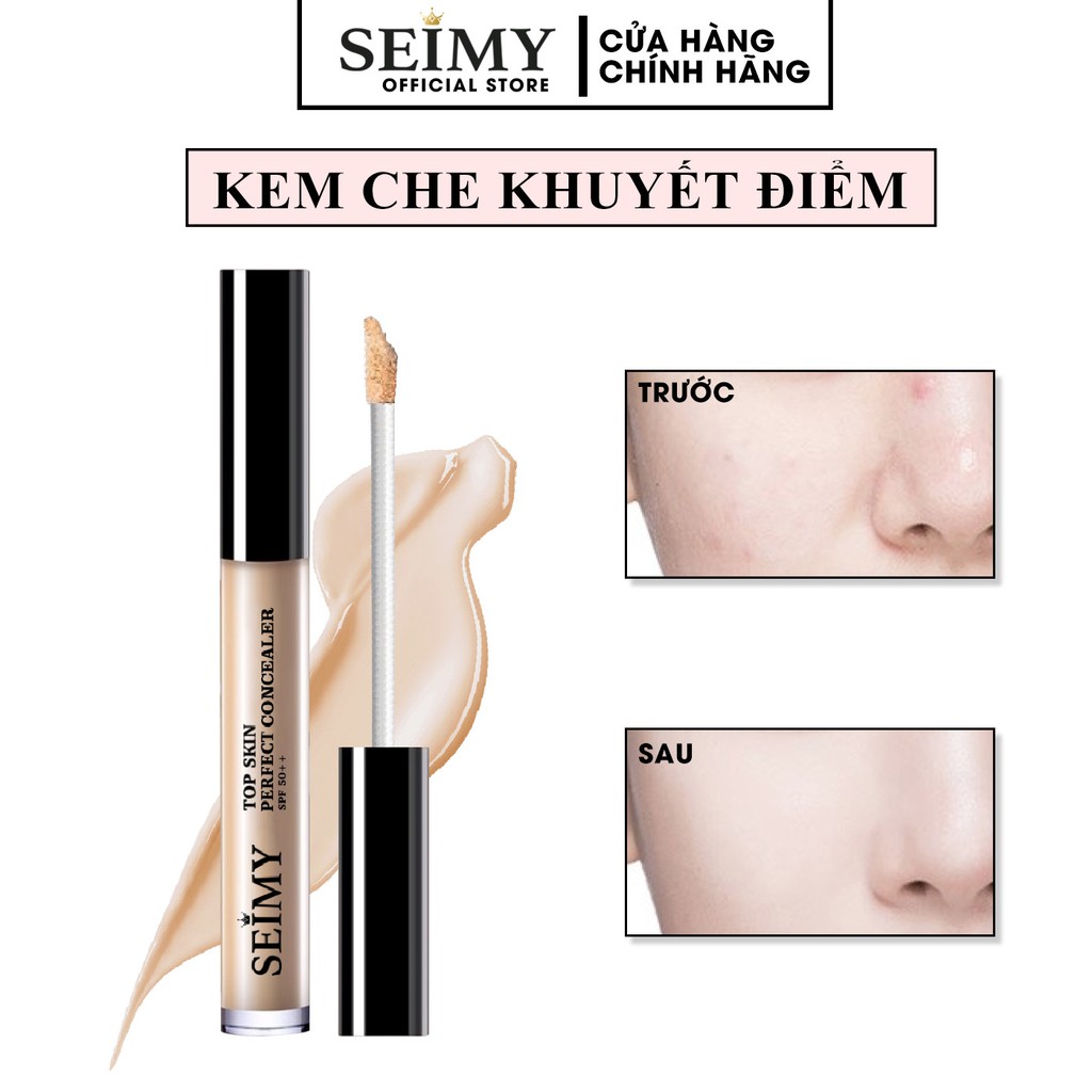 Kem Che Khuyết Điểm SEIMY - Perfect Concealer Lâu Trôi, Độ Che Phủ Cao, Chống thấm, Chống nắng SPF 50+ gồm 3 màu tông da | BigBuy360 - bigbuy360.vn