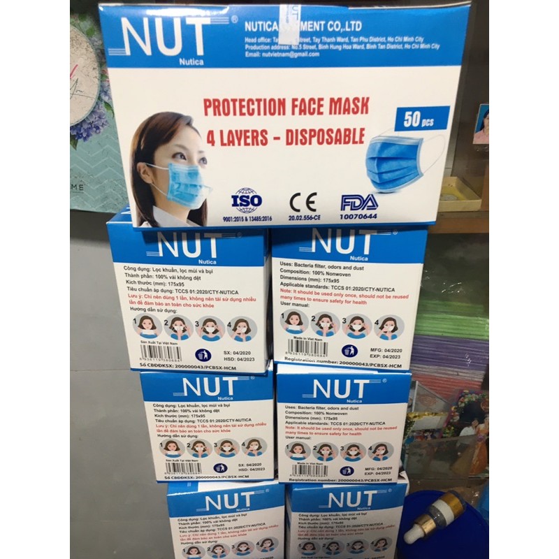 Khẩu trang NUT 4 lớp cao cấp hộp 50 cái