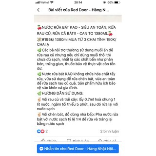 Nước rửa bát Kao 1250ml (mẫu mới)