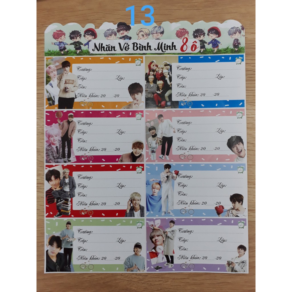 🍒 Nhãn vở BTS