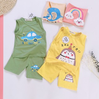 [SALE] Bộ Ba Lỗ Cho Bé Trai, Bé Gái Minky Mom Vải Thun Lạnh Họa Tiết Đáng Yêu, Áo Ba Lỗ Bé Trai MKM3LO2103