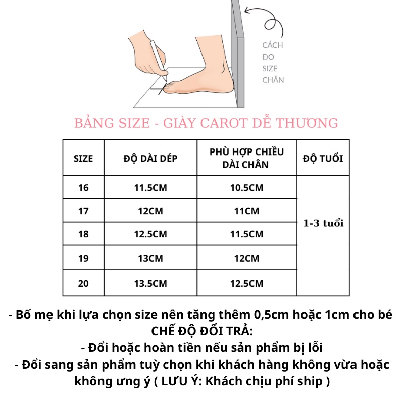 Dép tập đi cho bé gái hình cà rốt dễ thương Bunny Store, sandal đế mềm chống trượt GTD03