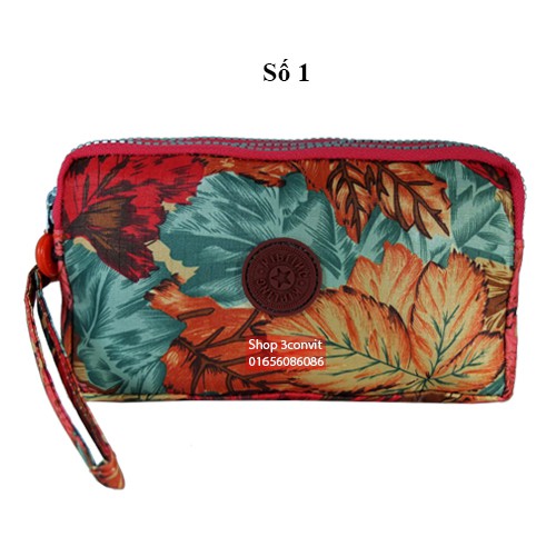 Ví cầm tay 3 ngăn Kipling 18*10 cm