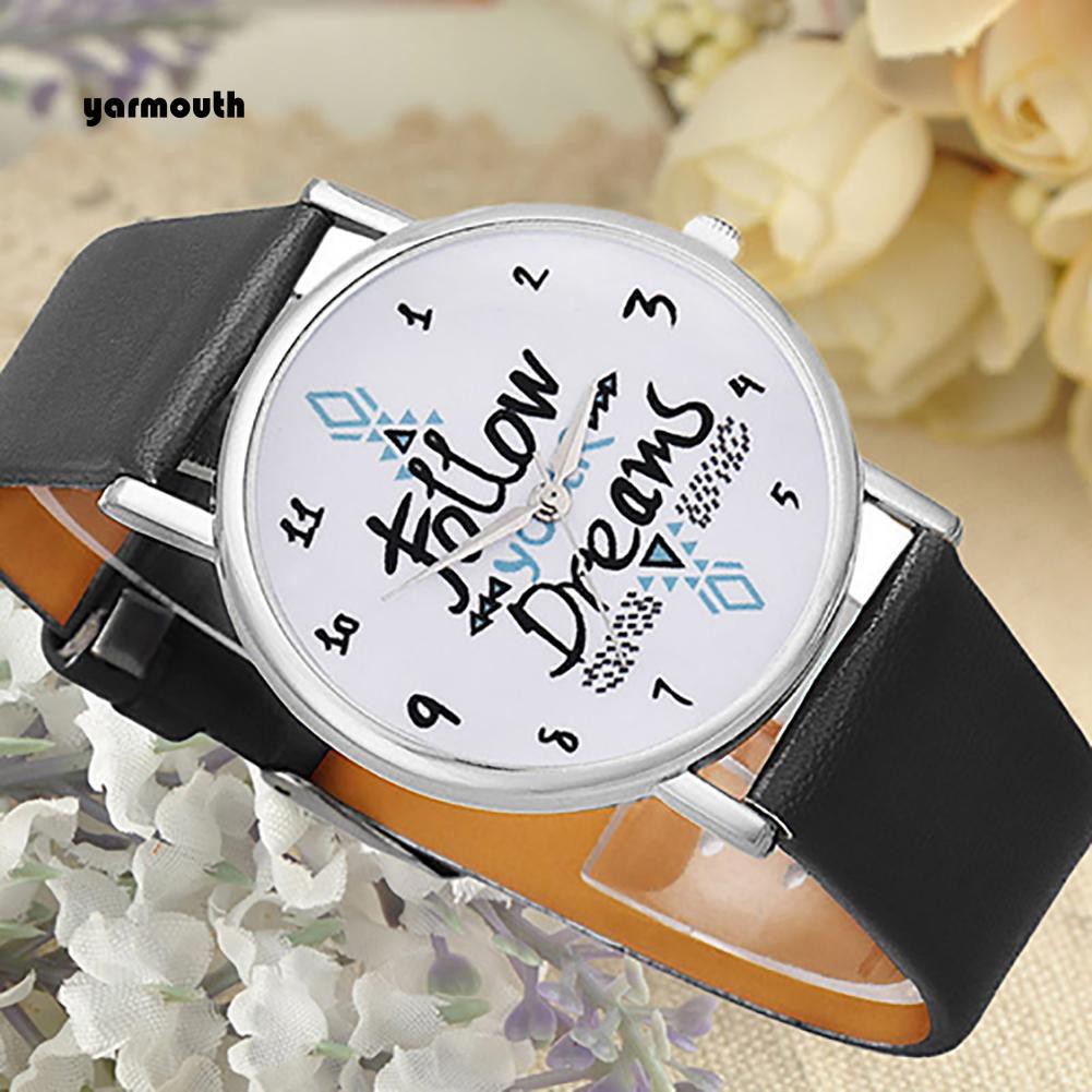 Đồng hồ đeo tay dây da giả thời trang xinh xắn cho nữ