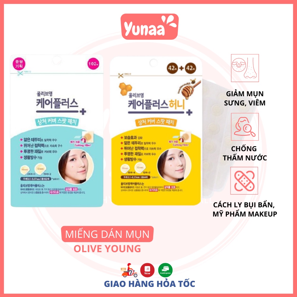 [Mẫu mới 102 miếng] Miếng Dán Mụn Careplus Của Olive Young/ Cosrx Acne Pimple Master Patch