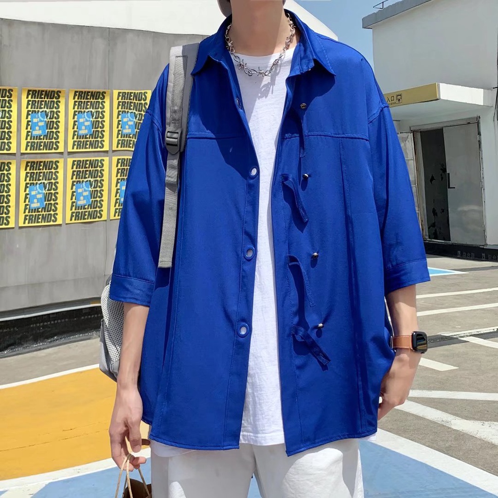 Áo Sơ Mi Mỏng Dáng Rộng Tay Ngắn Cài Nút Phong Cách Hàn Quốc Thời Trang Mùa Hè Chất Lượng Cao Dành Cho Nam 2022