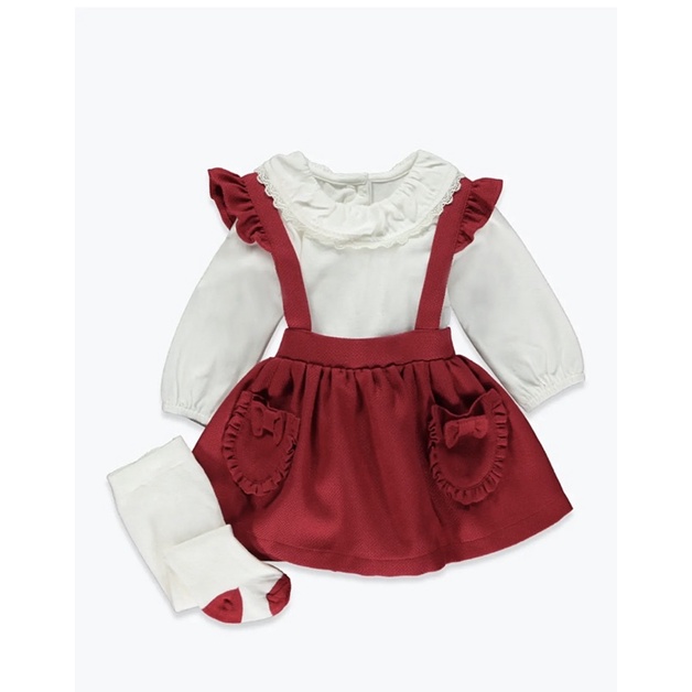 Sét váy đỏ cho bé kèm quần tất Matalan săn sale