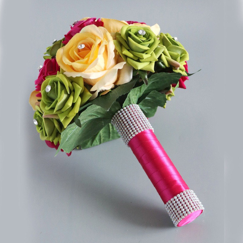 Bó Hoa Hồng Giả Nhiều Màu Trang Trí Tiệc Cưới / Valentine