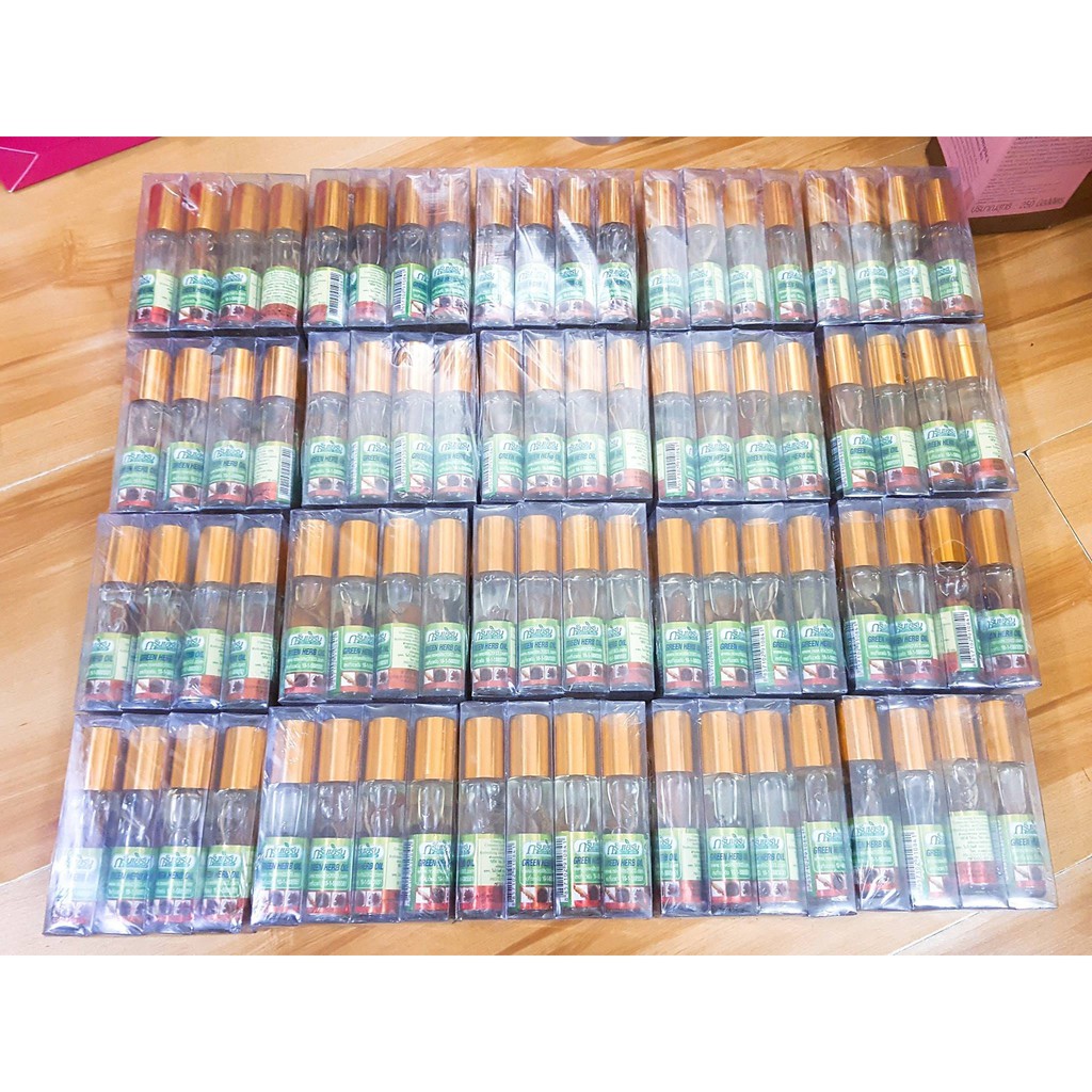 Lốc 12 chai dầu thái lăn nhân sâm thái lan Ginseng Green Herb Oil 8ml