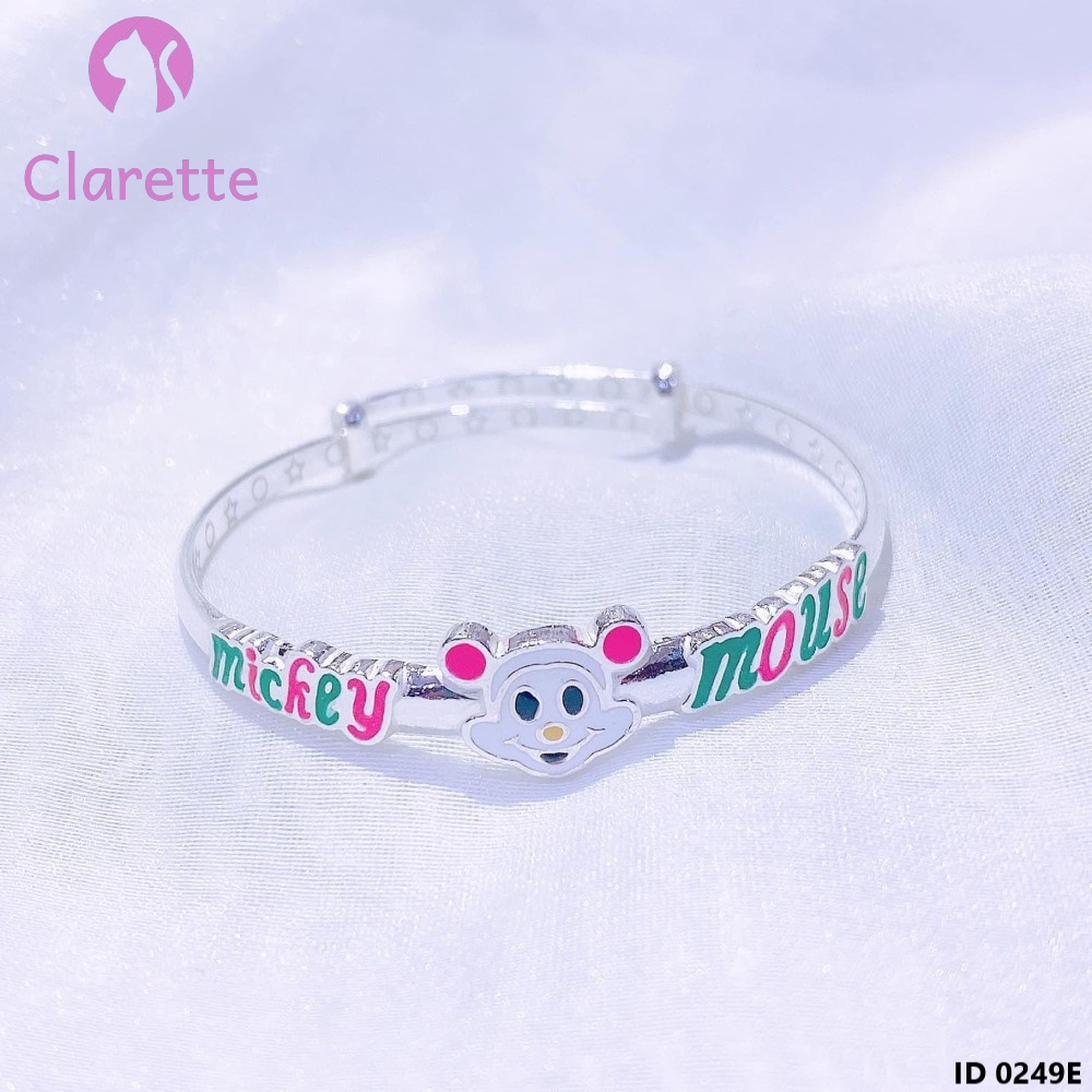 Vòng tay bạc cho bé hình Mickey Mouse Clarette 0249E