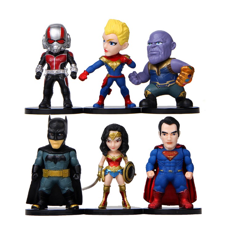 Combo mô hình 06 nhân vật siêu anh hùng Batman, Superman, Antman, WonderWoman