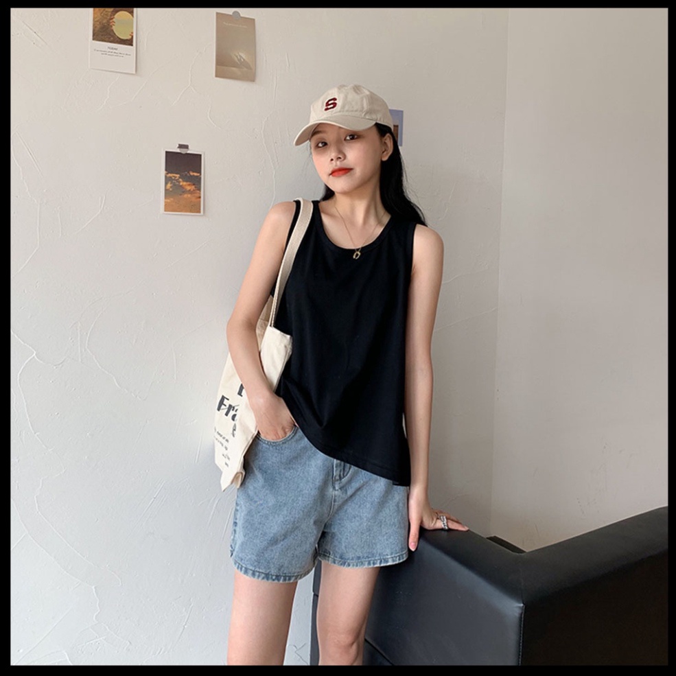 Áo thun ba lỗ from rộng BIGSIZE sát nách màu trắng / màu đen CRA049