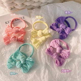 Set 2 dây cột tóc nơ vải màu kẹo