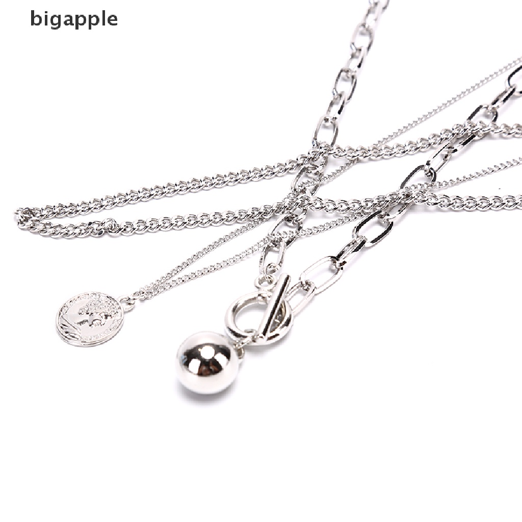 Vòng cổ Hợp Kim Nhiều Lớp Mặt Đồng Xu Thời Trang Cá Tính