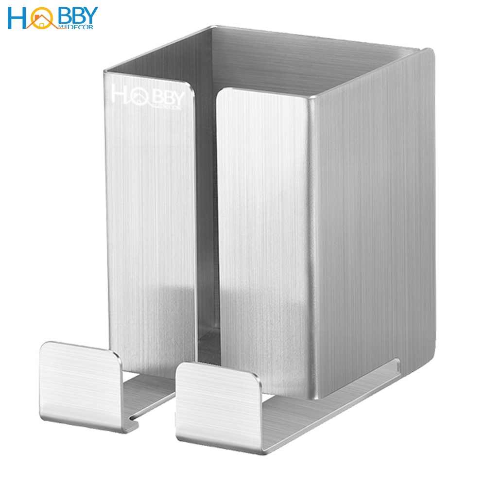 Kệ đựng bàn chải điện, máy cạo râu dán tường Inox 304 HOBBY Home Decor MCR2 kèm keo dán