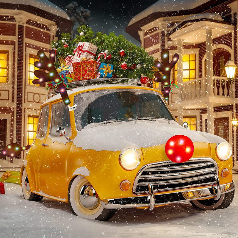 Sừng Hươu Có Đèn LED Trang Trí Xe Hơi Giáng Sinh