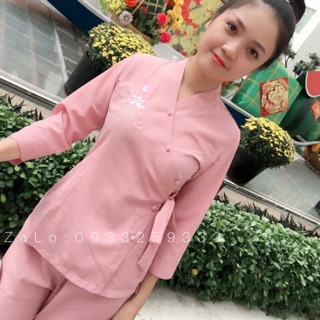 Đồ Lam Đi Chùa # Xéo Nơ Nút Bọc # Đồ Bộ # Quần Áo Nữ