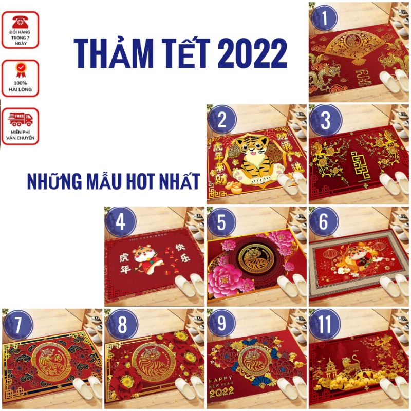 thảm lau chân tết 2022 canh dần , thảm trang trí tết cho mọi gia đình