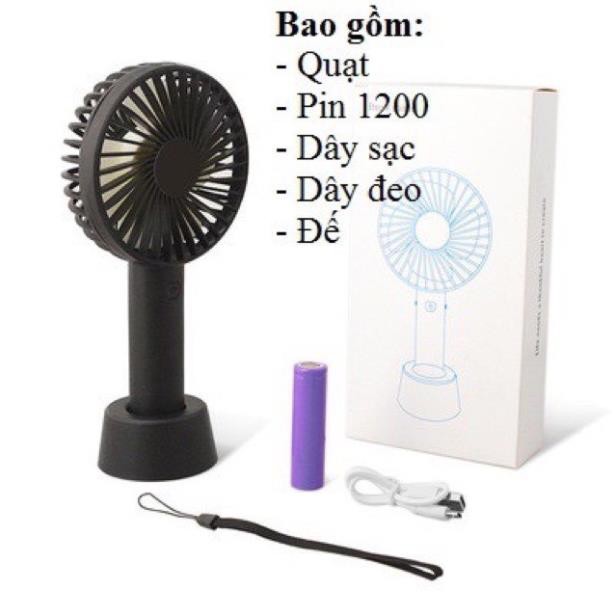 Quạt mini tích điện cầm tay có đế để bàn 3 tốc độ gió N9 | BigBuy360 - bigbuy360.vn