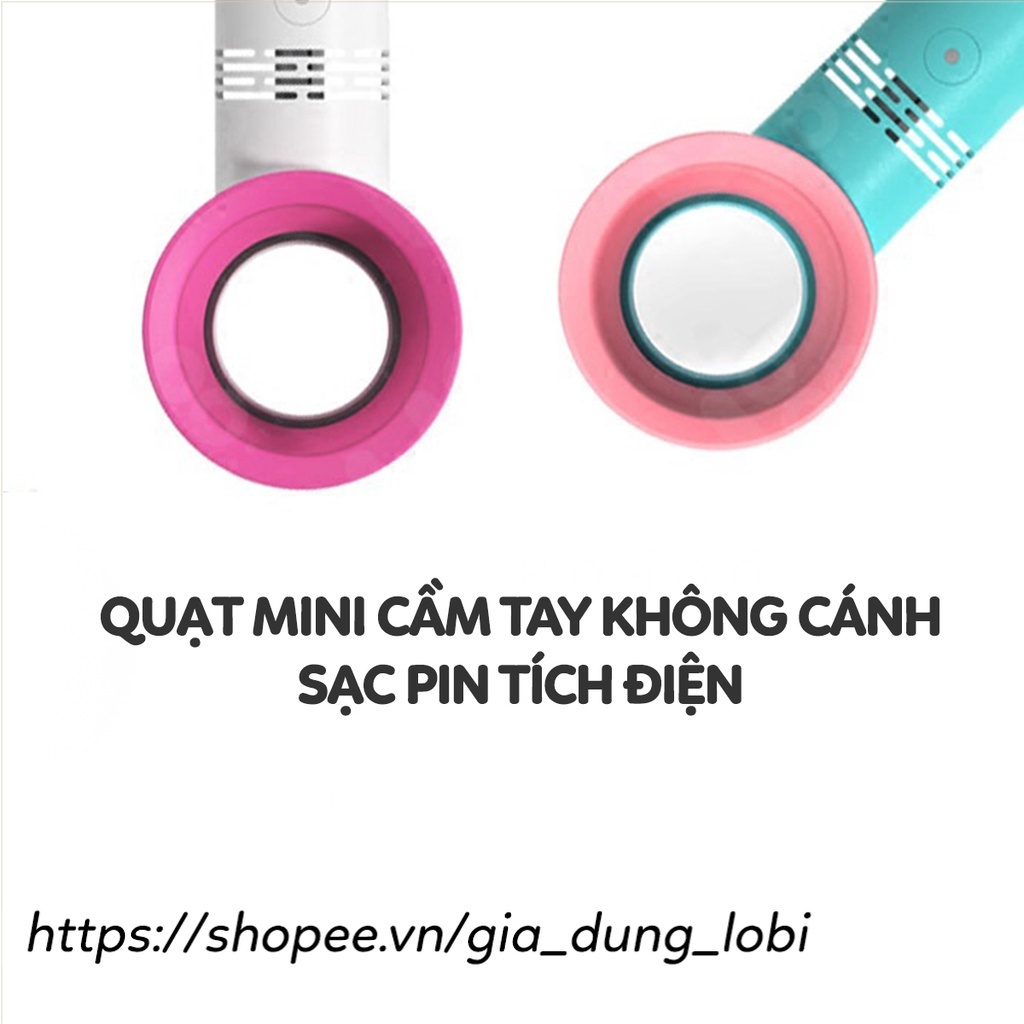 Quạt không cánh cầm tay mini sạc điện quạt mini cầm tay cute có đế để bàn pin 2000mAh