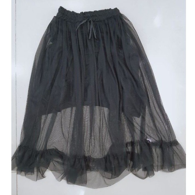 [Thanh lí] Chân váy lưới đen dài
