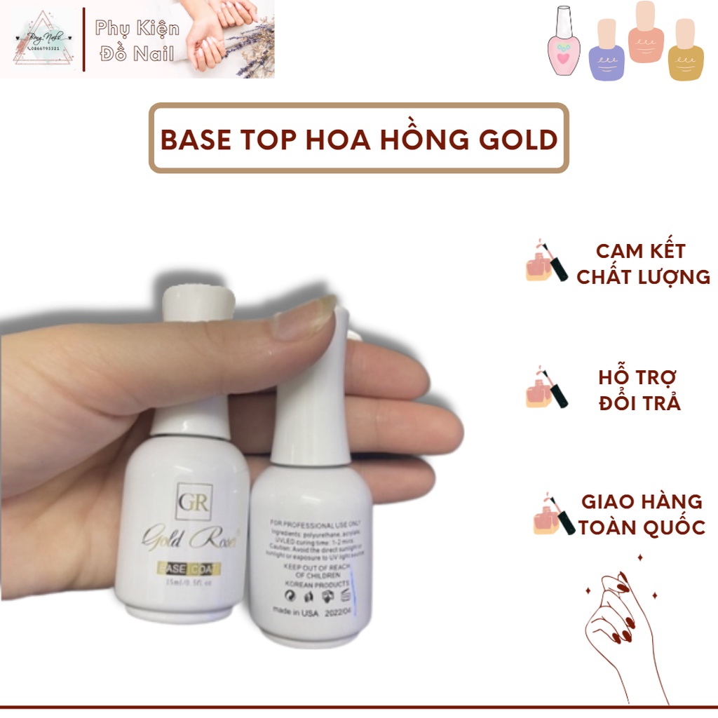 Base Top Hoa Hồng Gold 💥 CAO CẤP 💥 Base-Top Cường lực Chống xước Độ bền cực cao Giá cực mềm