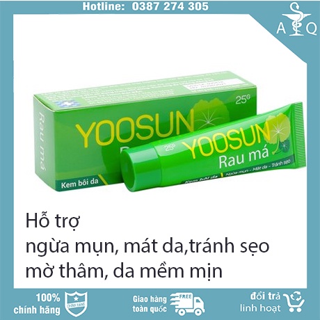 Yoosun Rau Má - Dịu mẩn ngứa, mát da, mờ sẹo, mờ thâm (Tuyb 20g