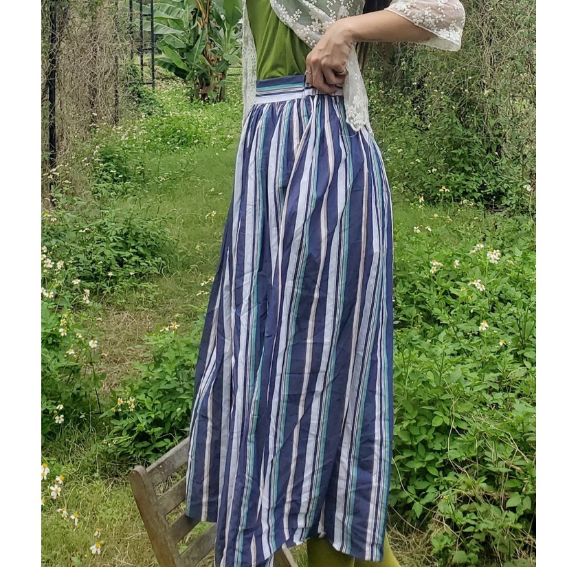 Chân váy suông dáng dài lưng thun có lót 2hand