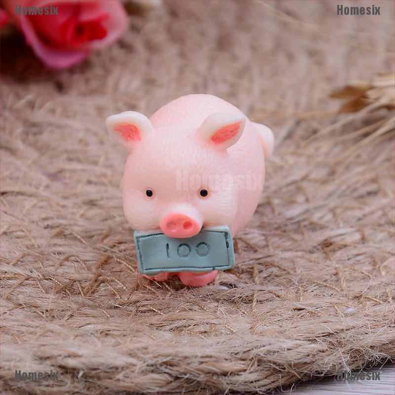 [HoMSI] 5pcs/set Cute Pig Miniature Animal Garden Decoration Diy Fairy Garden Decoration SUU