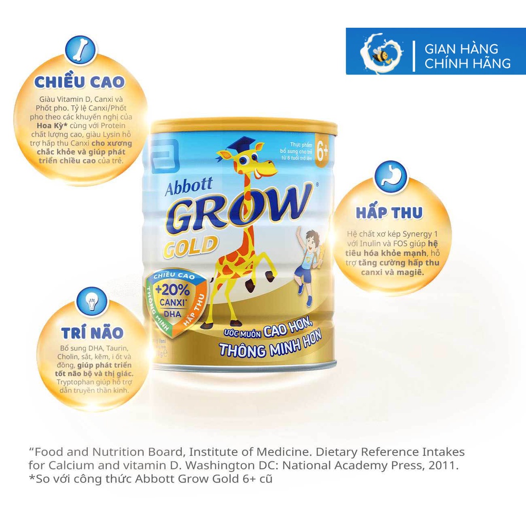 Sữa Bột Abbott Grow 6+ Tăng Cân, Tăng Chiều Cao, Bé Thông Minh Hơn BEE BEE MART