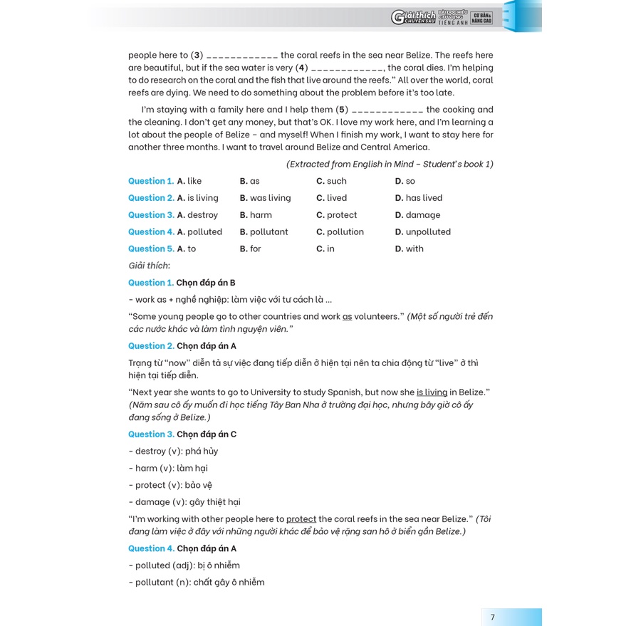 Sách - Giải Thích Chuyên Sâu - Bài Đọc Hiểu Và Từ Vựng Tiếng Anh (Cơ Bản Và Nâng Cao) - MEGA