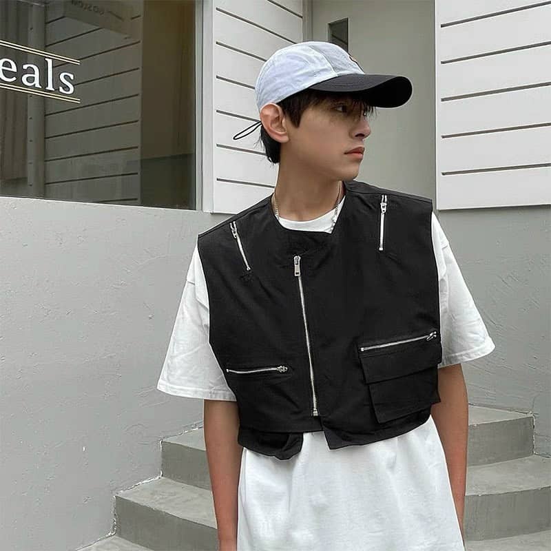 Áo Gile 5 dây kéo sắt thời trang - áo nam hot boy
