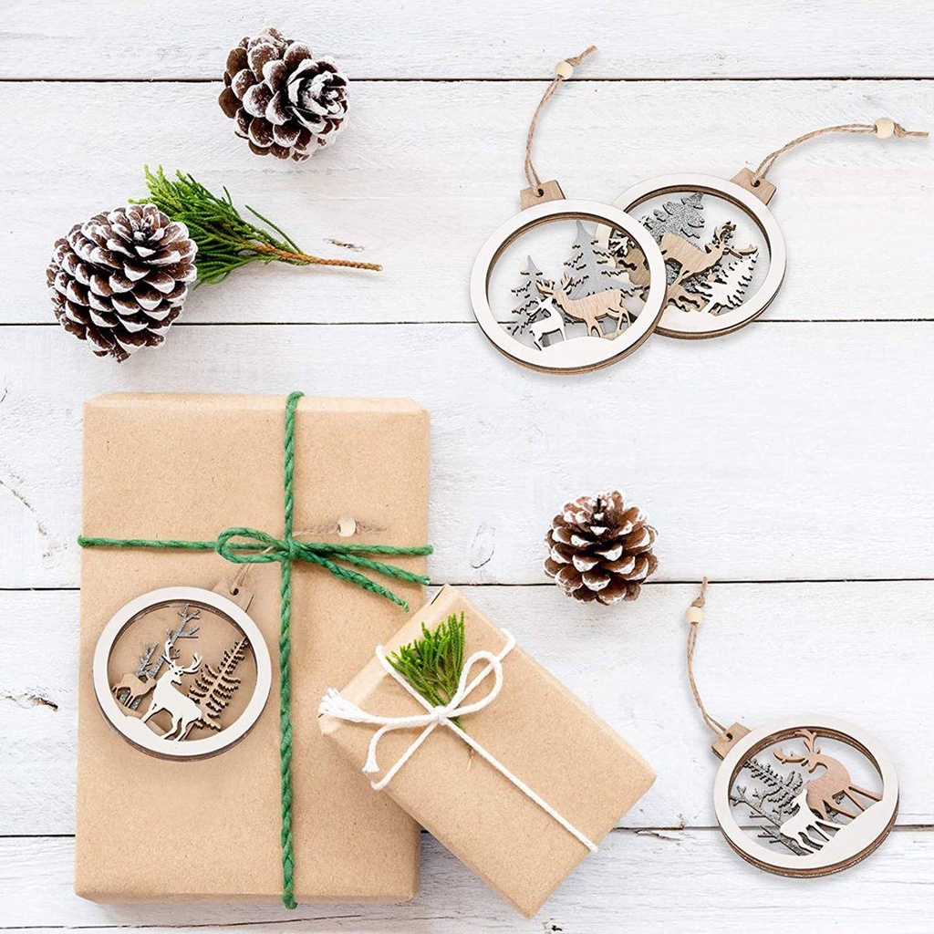 Phụ Kiện Treo Trang Trí Cây Thông Hình Ông Già Noel Tuần Lộc Dễ Thương