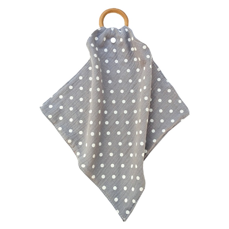 Khăn Yếm Vải Cotton Có Vòng Nhẫn Dùng Làm Quà Tặng Cho Bé