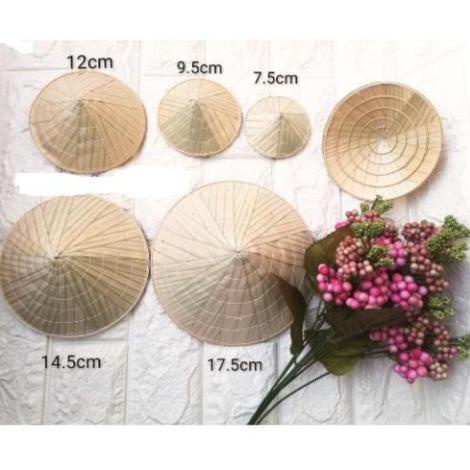 Tre tự nhiên- NÓN LÁ TRANG TRÍ- size đường kính trong hình từ 8.000đ-18.000đ -Mây tre đan việt