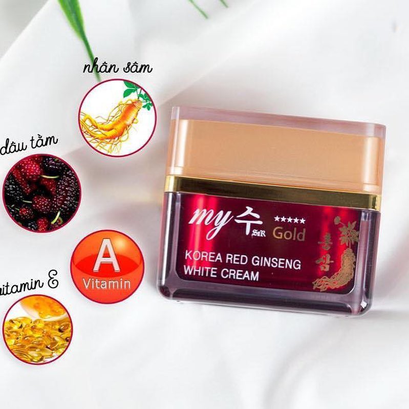 Kem Sâm [Trắng da 100%_Hàng Auth] Kem Sâm Hàn Quốc My Gold Korea Red Ginseng White Cream 50ml