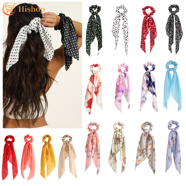 Dây buộc tóc vải ruy băng kiểu retro thời trang cho nữ