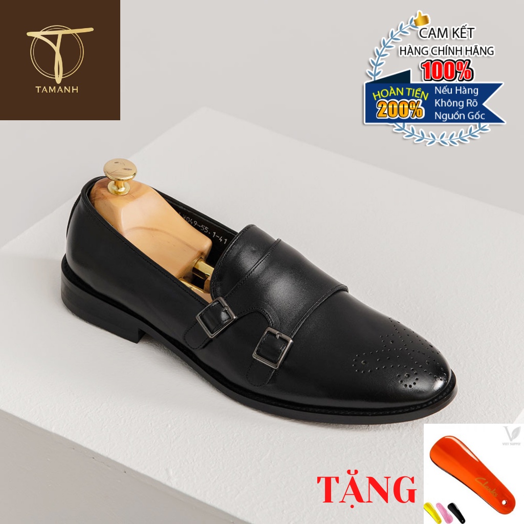 Giày Lười Nam TÂM ANH Dáng Monk Strap GNTA55.1-D Tặng Tất UNIQLO Cao Cấp
