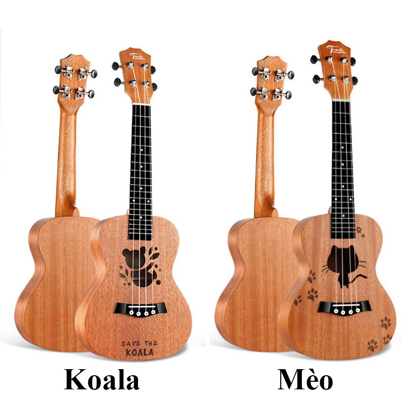 Đàn Ukulele Concert 23inch Gỗ Gụ Nguyên Khối Đa Dạng Hình Full Phụ kiện - Đàn Ukulele - TB42