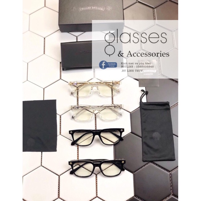 Kính chrome hearts cao cấp fullbox hãng sale 70%