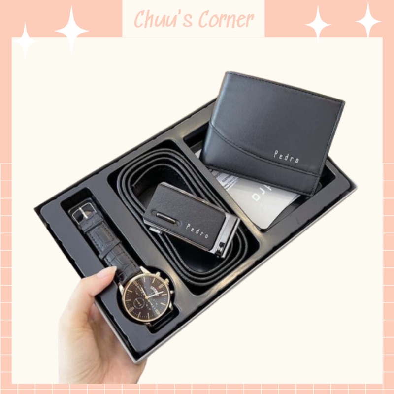 [Fullbox + Túi giấy] Set ví thắt lưng đồng hồ nam, quà tặng sinh nhật ý nghĩa cho bạn trai