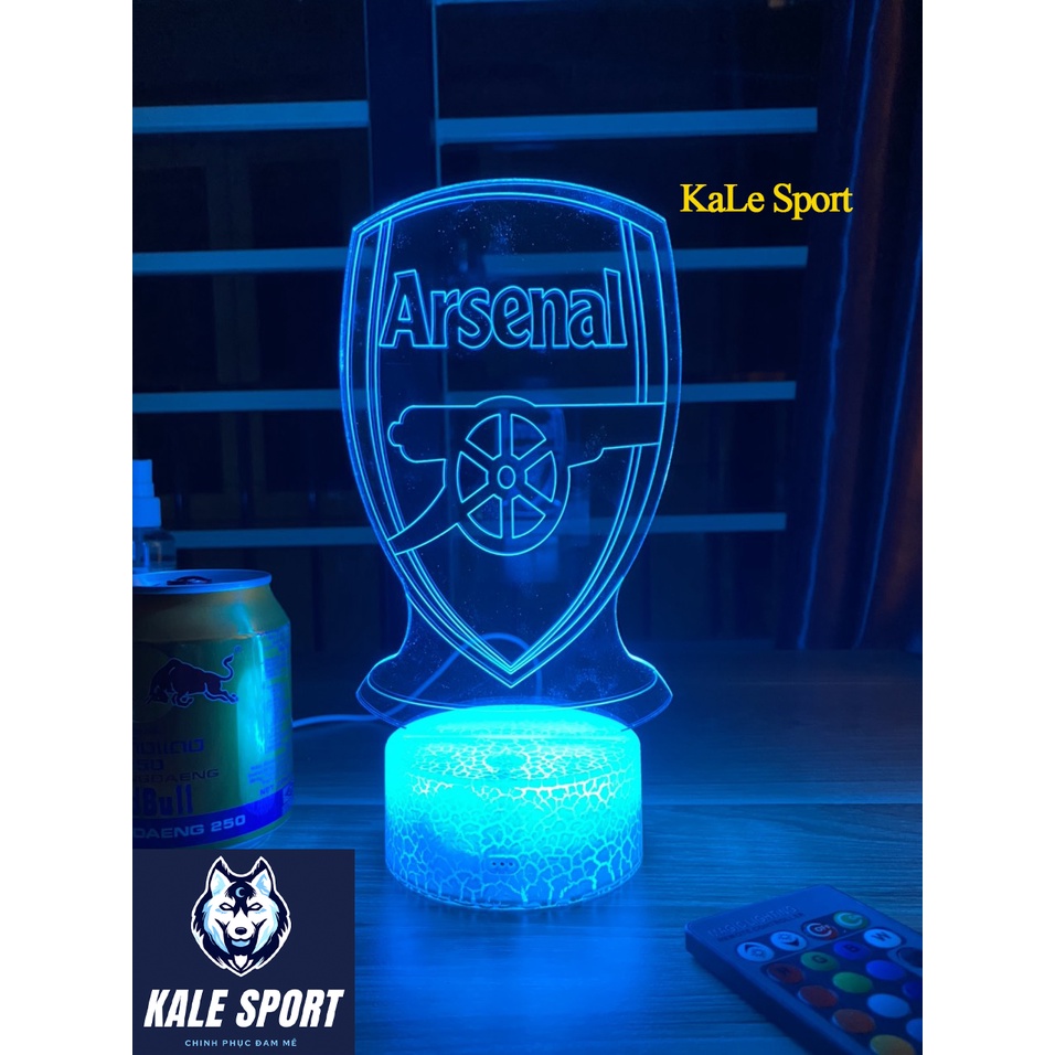 Đèn ngủ 3D CLB bóng đá Arsenal đế pha lê kèm điều khiển từ xa - Đèn Led 16 màu
