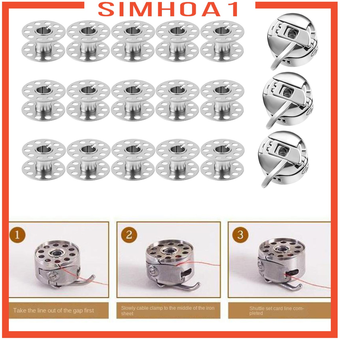 Set 18 Ống Chỉ Bằng Kim Loại Cho Máy May