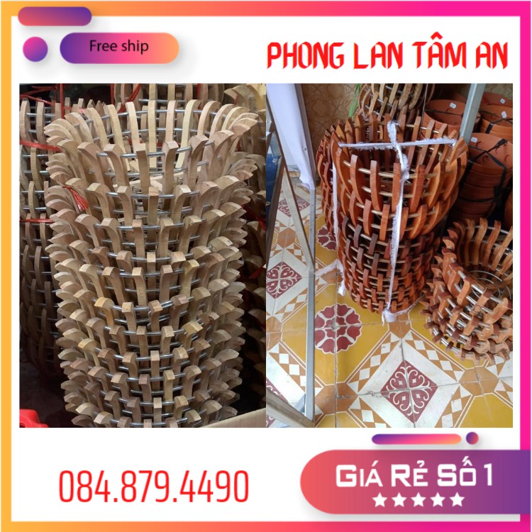 Chậu Gỗ Trồng LAN , Mẫu Bí - Chậu Trồng Lan Phi25, Phi 30, Phi 35, Phi40